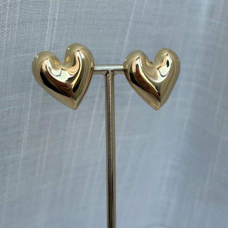 Brinco Coração Puff