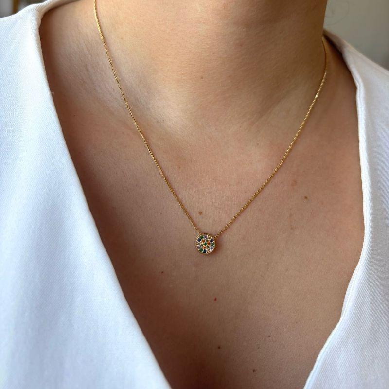 Colar Ponto Microcravejado Colorido