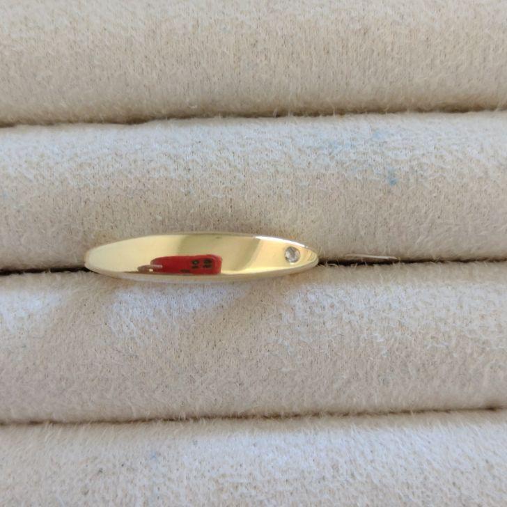 Anel Liso ponto de zircônia