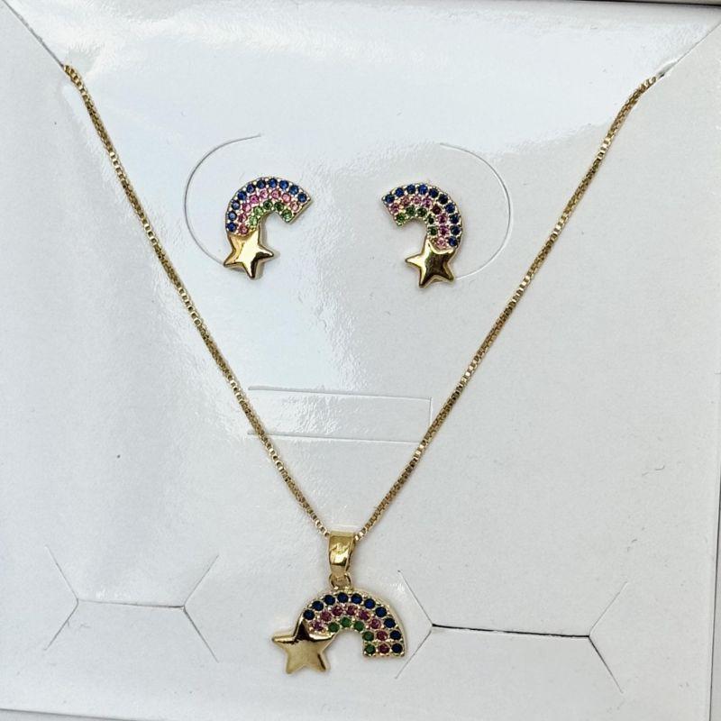 Conjunto Infantil Arco Íris Colorido