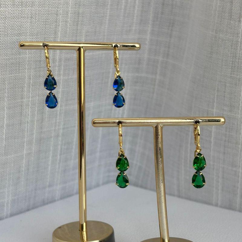 Brinco Clic Cascata Azul e Verde