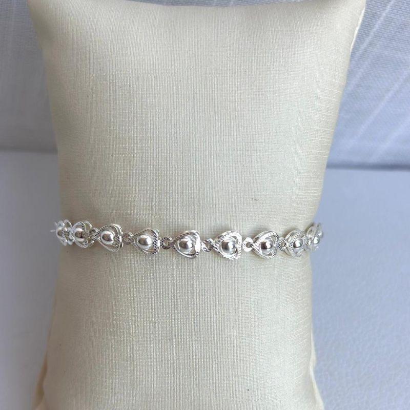 Pulseira Coração com Bola no meio