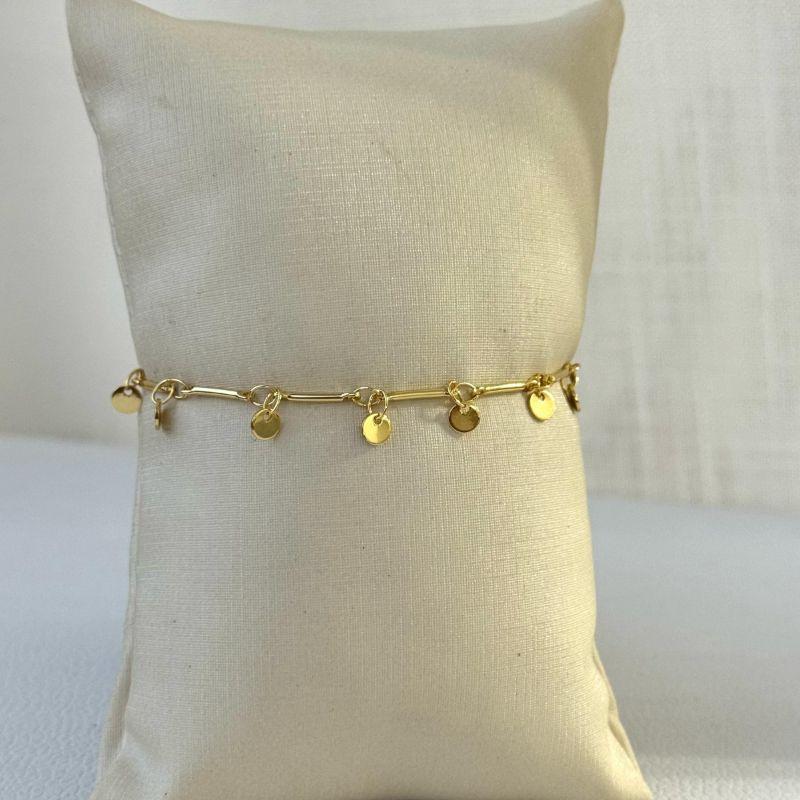 Pulseira Palito Com Chapa Redonda