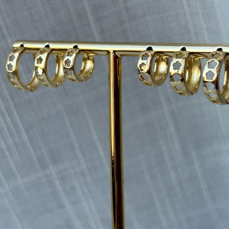 Trio de Brinco Argola Flor