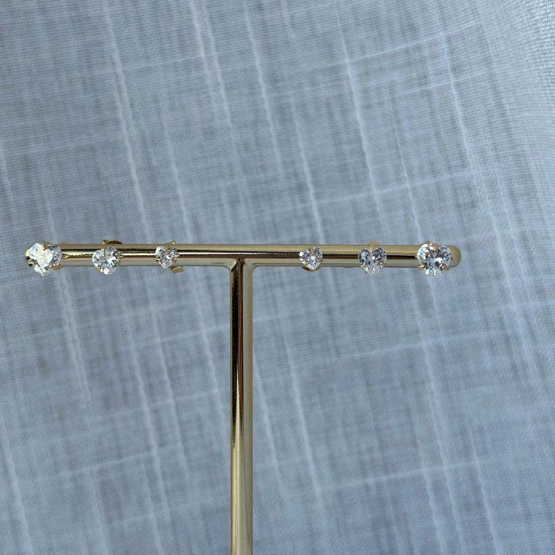 Trio de Brinco Coração Cristal