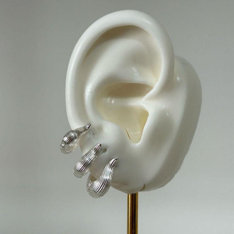 Trio de Brinco Oval Microcravejado