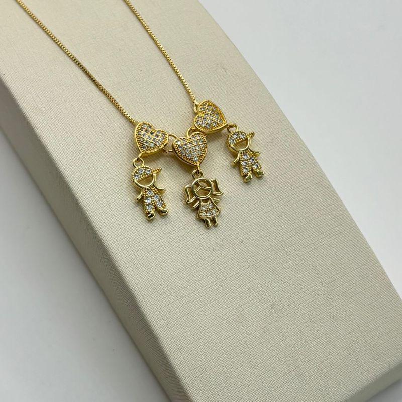 Colar 3 Corações 3 Filhos